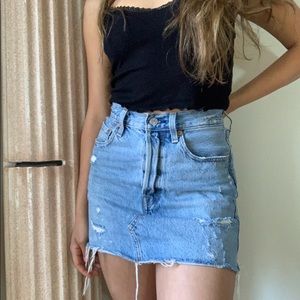 Distressed Levi Jean Skirt